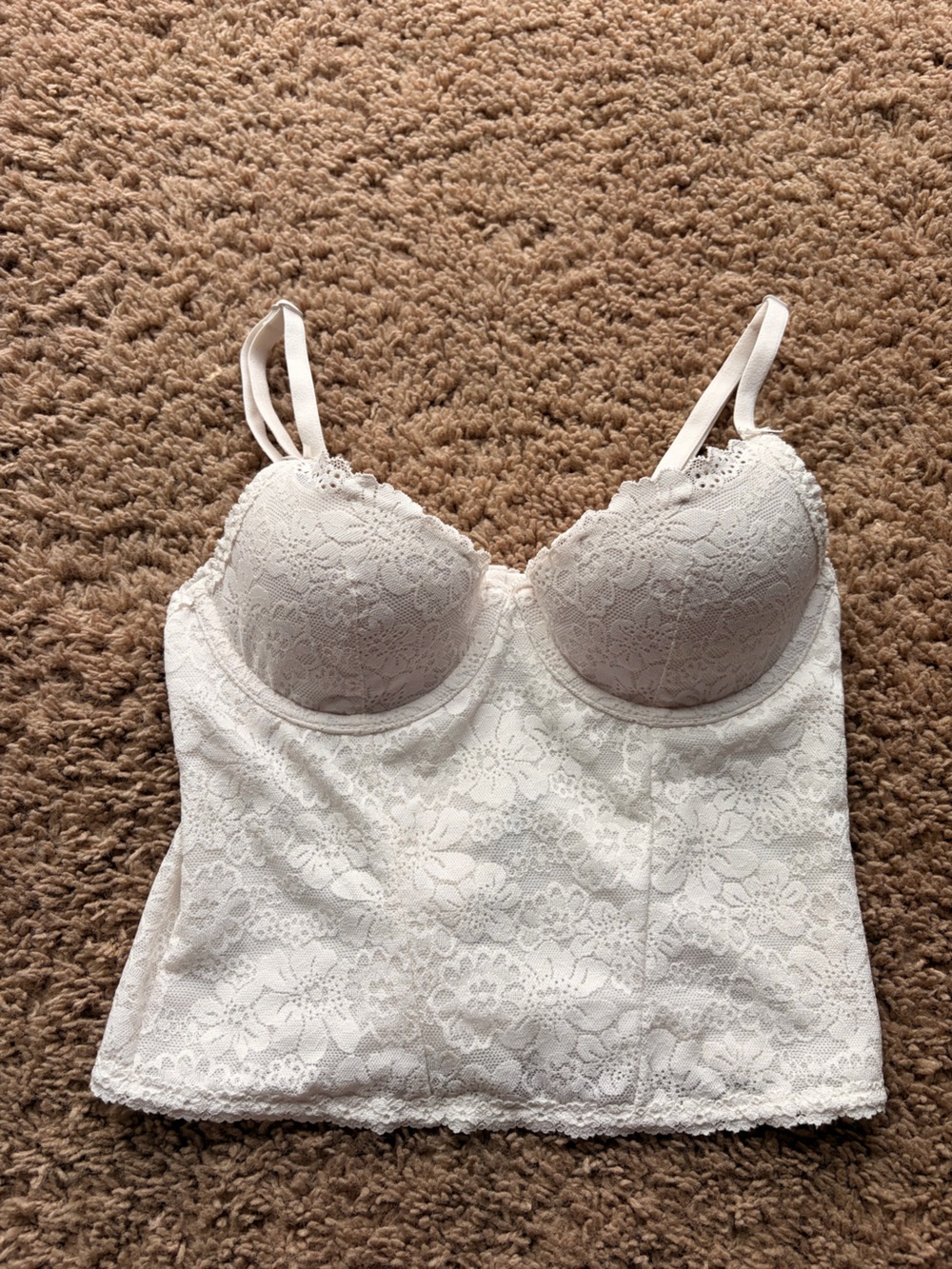 Victoria's Secret White Lace Molded Cup Cami